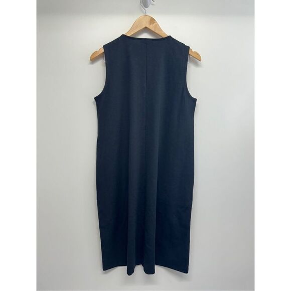 Eileen Fisher Dress Size Extra Small Black Knee Length Easy Fit Front Zip - Picture 4 of 10